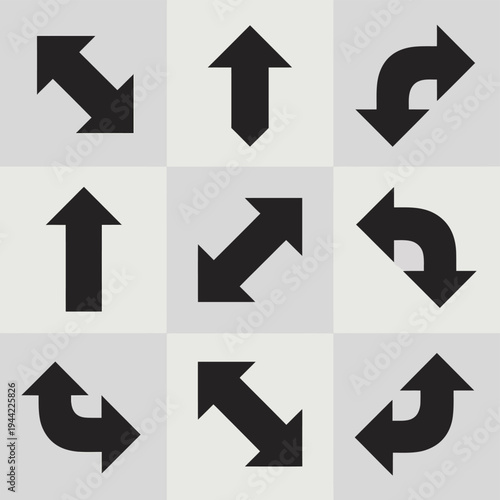 Black Arrow Icons Vector Illustration