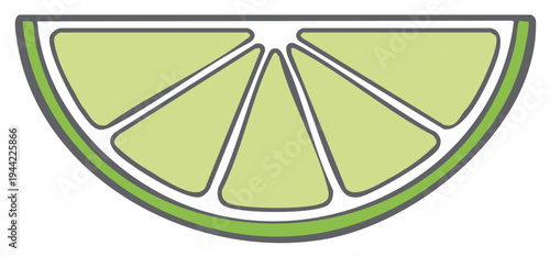 Lime Slice Illustration Slices of Lime Citrus Fruit Drawing Fresh Isolated on White