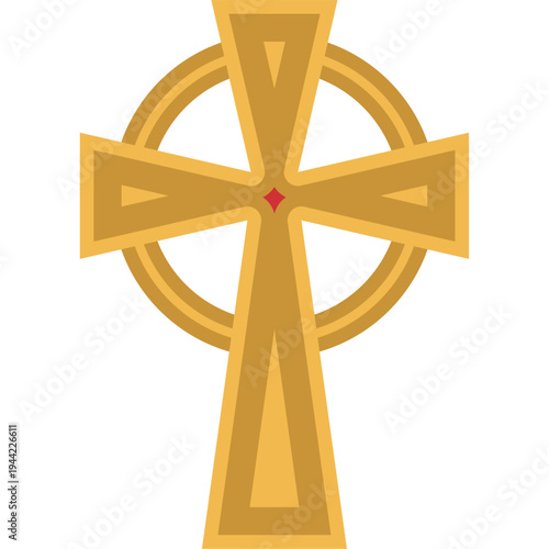 Ornate Golden Christian Cross Church Symbol
