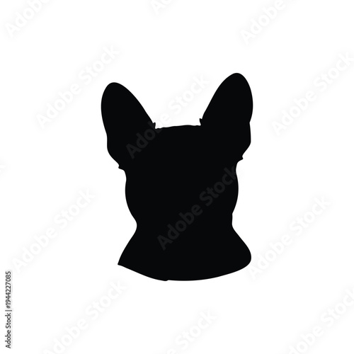 Dog head silhouette icon vector flat design.