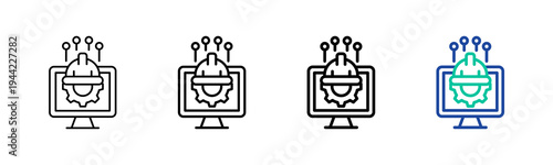 System Engineering Icon Collection Different Style Outline