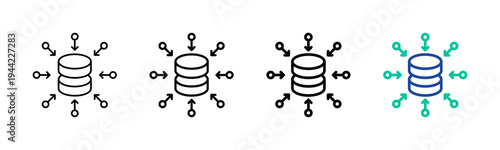 Data Aggregation Icon Collection Different Style Outline