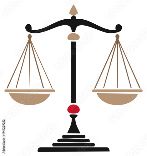 Scales of justice emblem representing legal balance, law, and judiciary.