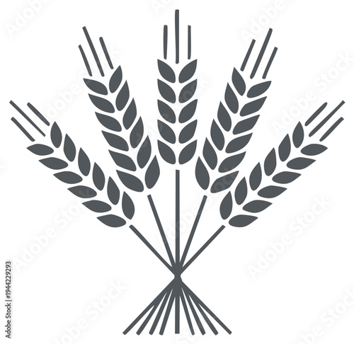 Wheat sheaf illustration with multiple wheat stalks arranged as a single bunch design.