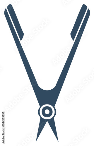 Navy Blue Cutters Vector Graphic Illustration Tool Symbol Cutting Instruments