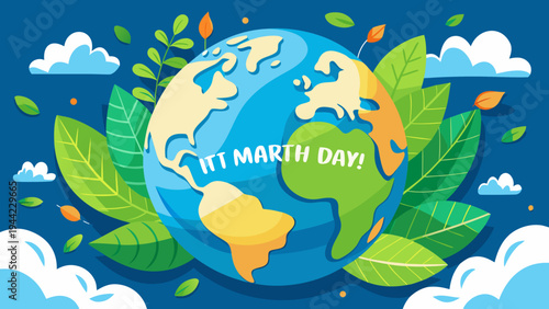 Earth Day vector illustration, Happy Earth Day globe