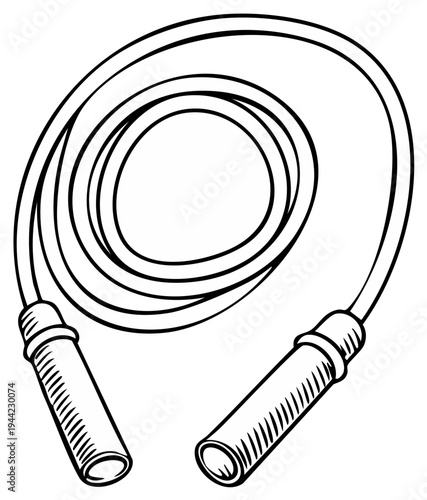 Illustration of a skipping rope in a hand-drawn style.