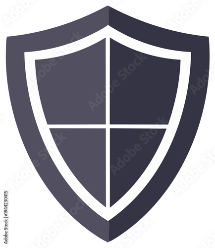 Illustration of a shield with a cross dividing the areas.