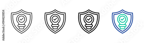 Idea Protection Icon Collection Different Style Outline
