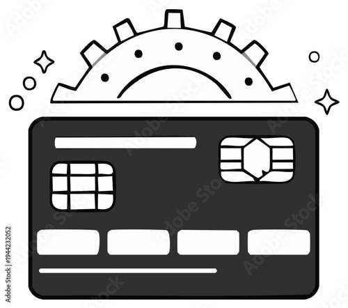 Financial Technology Innovation With Credit Card and Gear Symbol