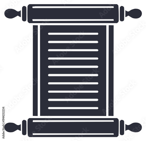 Ancient Scroll with Text and Rolling Bars