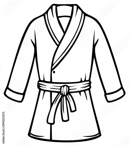 Graphic illustration of a bathrobe in a minimalist style