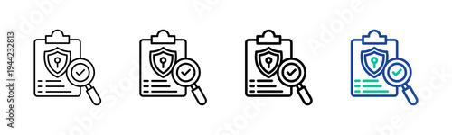 Security Audit Icon Collection Different Style Outline