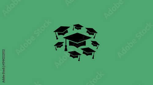 Simple graduation cap icon illustration representing education achievement, university graduation, academic success, and higher learning milestone.