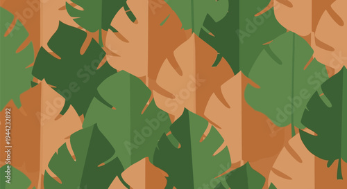 Leaves Pattern Green Brown Texture.