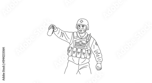Soldier throwing grenade, military action, combat, army, war, defense, tactical, equipment, uniform