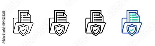 File Protection Icon Collection Different Style Outline