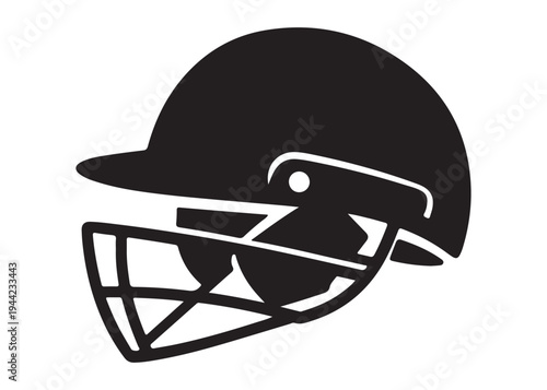 cricket helmet logo silhouette vector, batsman helmet logo silhouette vector illustration, safety helmet logo silhouette, sports protection equipment helmet logo silhouette design on white background