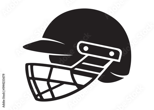 cricket helmet logo silhouette vector, batsman helmet logo silhouette vector illustration, safety helmet logo silhouette, sports protection equipment helmet logo silhouette design on white background