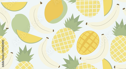 Pineapple Fruit Pattern Design Elements.