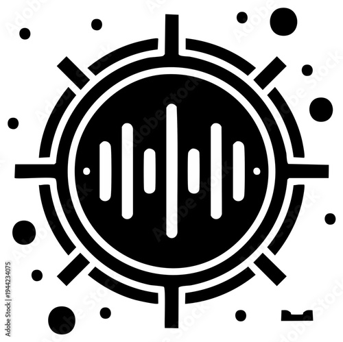 Abstract sound wave illustration with target and circles elements.