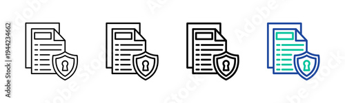 Confidential Information Icon Collection Different Style Outline