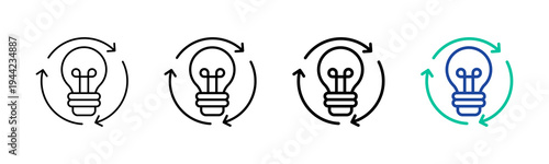 Creative Process Icon Collection Different Style Outline