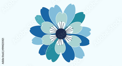 Blue Flower Graphic Design Element.