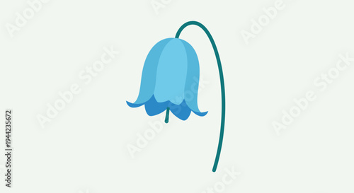 Blue flower with green stem.