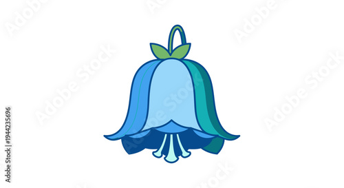 Blue bell flower icon illustration.