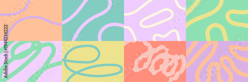 Pastel abstract line pattern background collection