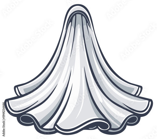 Cartoon ghost illustration, Halloween symbol, spooky spirit graphic