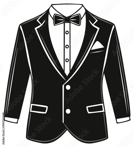 Elegant tuxedo jacket illustration, perfect for formal occasions
