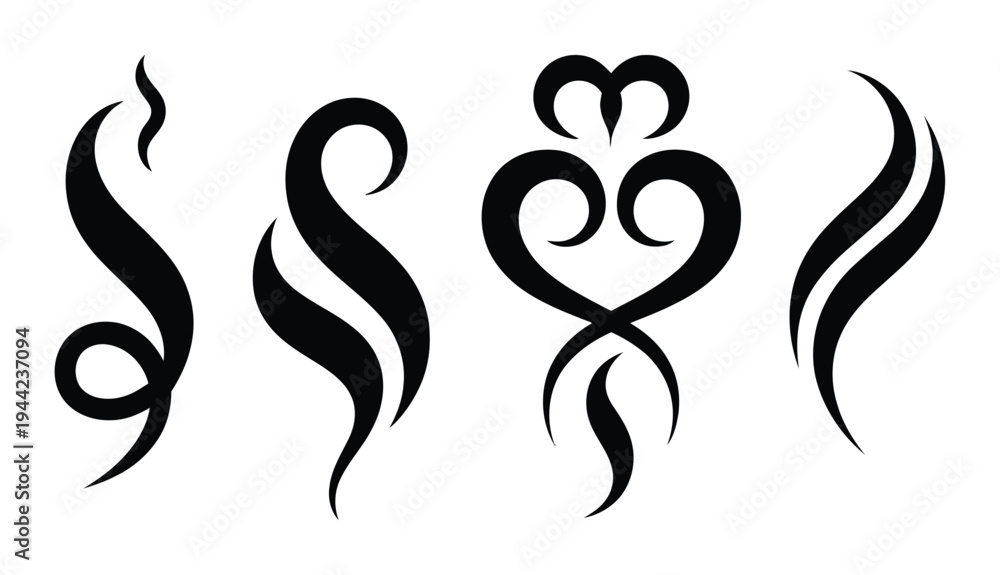 Obraz premium Ornamental Swirl Vector Illustration