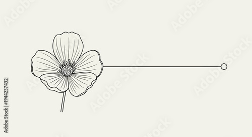 Detailed Drawing of a Single Flower.