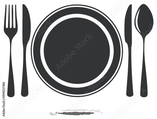 Elegant Black Flatware and Plate Setting for Fine Dining and Celebrations