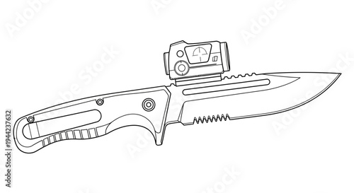 Tactical Folding Knife with Red Dot Sight - Precision Cutting Tool