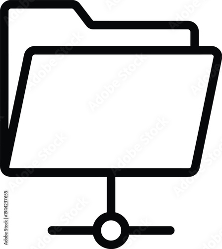 Simple file folder icon vector illustration, flat design symbol, scalable graphic