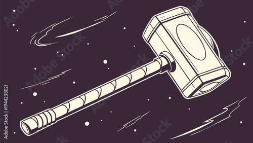 Isolated black hand drawn vector illustration set of an electric guitar gun silhouette syringe and hammer tool icons on white background