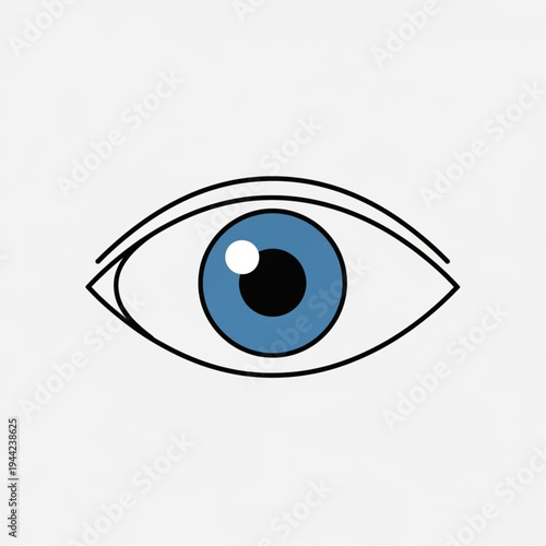 Blue Eye Illustration with Black Pupil.