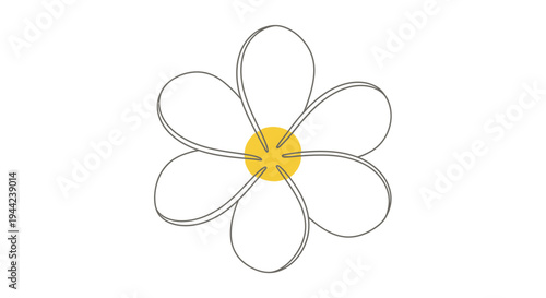 Wire Flower Sculpture With Yellow Center.
