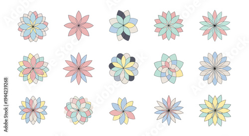 Colorful flower designs on display.