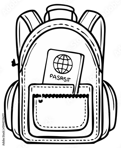 Travel Backpack with Passport