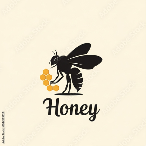 Bee Collecting Nectar from Honeycomb Cells.