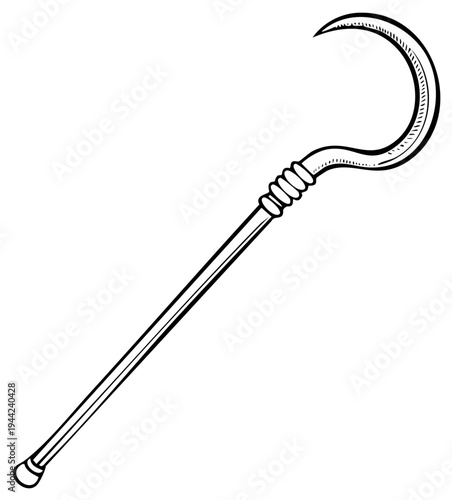 Ancient Egyptian Crook and Flail Symbol Vector Drawing
