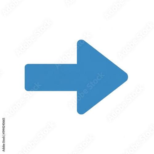 Blue Right Arrow Icon Symbol.