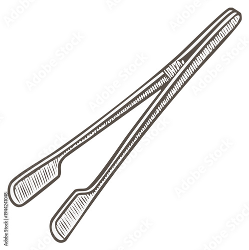 Hand drawn vintage tweezers, isolated illustration