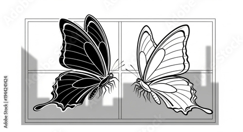 black and white butterfly