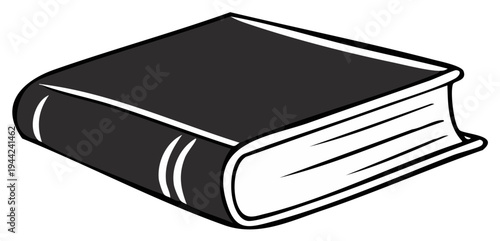 Simple Black Hardcover Book Illustration