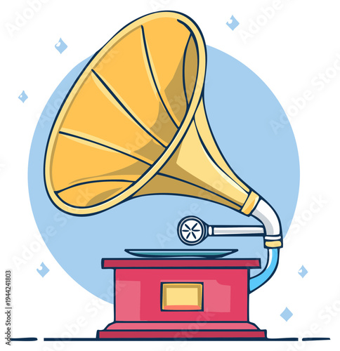 Classic Vintage Gramophone Playing Music with Artistic Flair